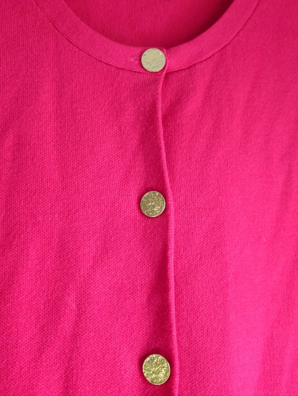 Marc New York Pink Short Sleeve Button Cardigan Sz L. - Picture 2 of 5